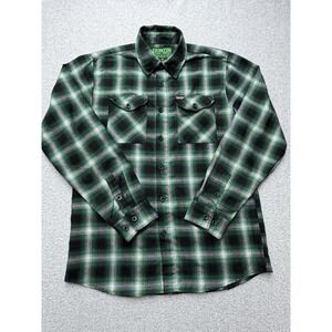 Dixxon Flannel Company Shirt Mens Medium Green Emerald Isle Plaid‎ Button Up